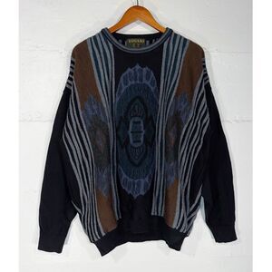 Vintage Tosani Sweater XL 3D Knit Pullover 90s Coogi New York Streetwear Biggie